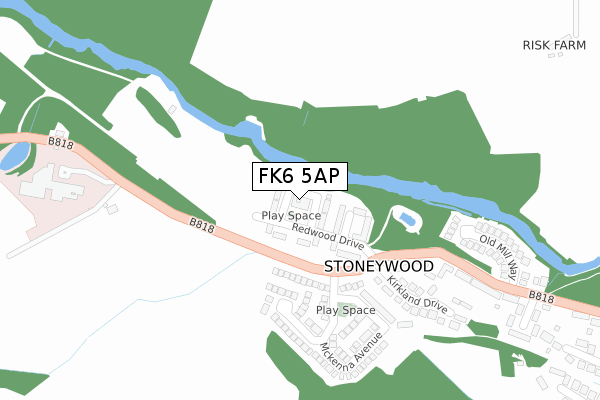 FK6 5AP map - large scale - OS Open Zoomstack (Ordnance Survey) FK6 5AP map - large scale - OS Open Zoomstack (Ordnance Survey)