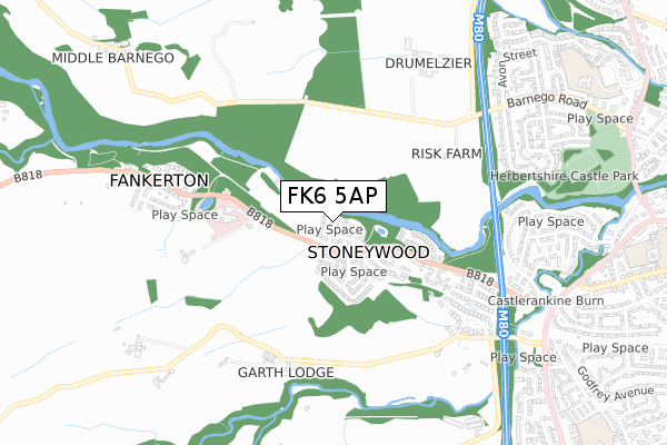 FK6 5AP map - small scale - OS Open Zoomstack (Ordnance Survey) FK6 5AP map - small scale - OS Open Zoomstack (Ordnance Survey)