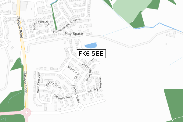 FK6 5EE map - large scale - OS Open Zoomstack (Ordnance Survey)