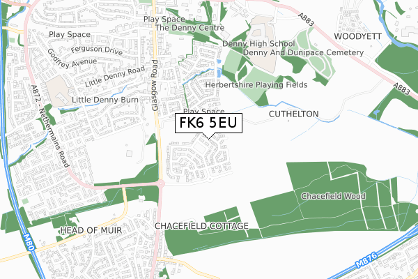 FK6 5EU map - small scale - OS Open Zoomstack (Ordnance Survey)
