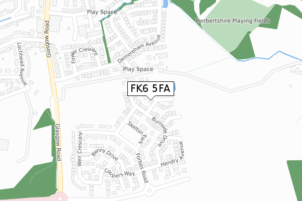FK6 5FA map - large scale - OS Open Zoomstack (Ordnance Survey)