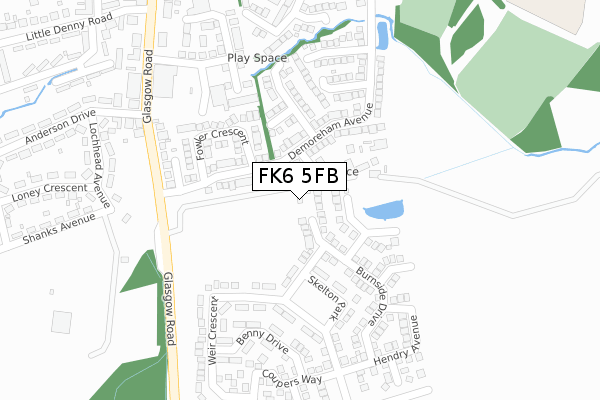 FK6 5FB map - large scale - OS Open Zoomstack (Ordnance Survey)