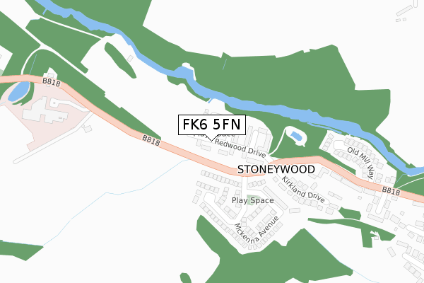 FK6 5FN map - large scale - OS Open Zoomstack (Ordnance Survey) FK6 5FN map - large scale - OS Open Zoomstack (Ordnance Survey)