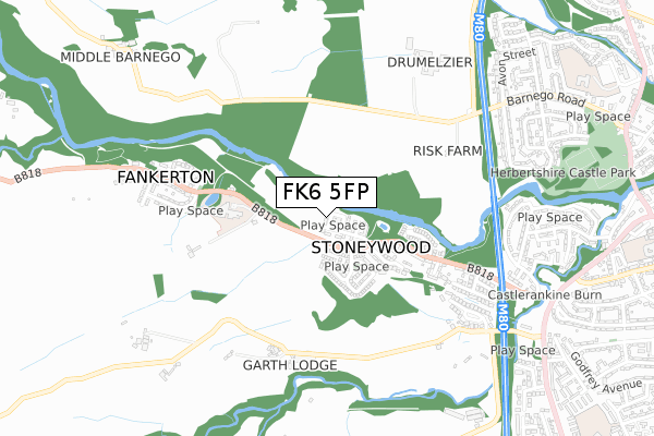 FK6 5FP map - small scale - OS Open Zoomstack (Ordnance Survey)