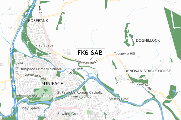 FK6 6AB map - small scale - OS Open Zoomstack (Ordnance Survey)