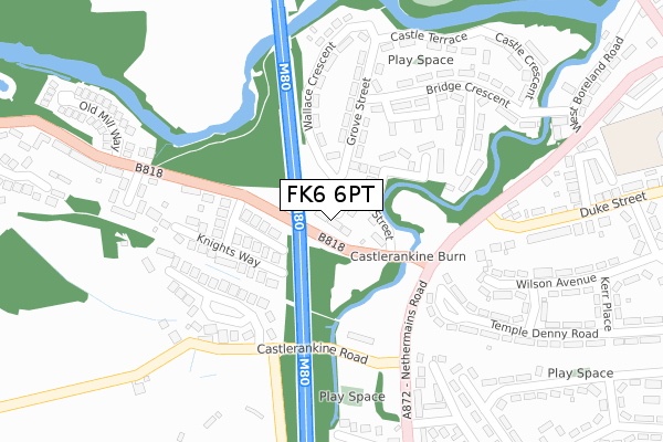 FK6 6PT map - large scale - OS Open Zoomstack (Ordnance Survey)