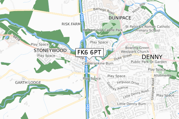 FK6 6PT map - small scale - OS Open Zoomstack (Ordnance Survey)