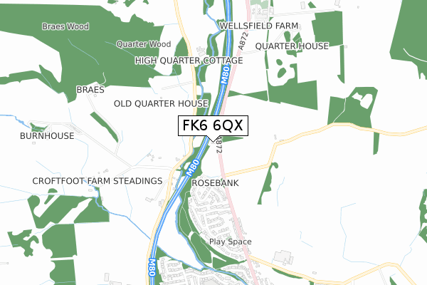 FK6 6QX map - small scale - OS Open Zoomstack (Ordnance Survey)