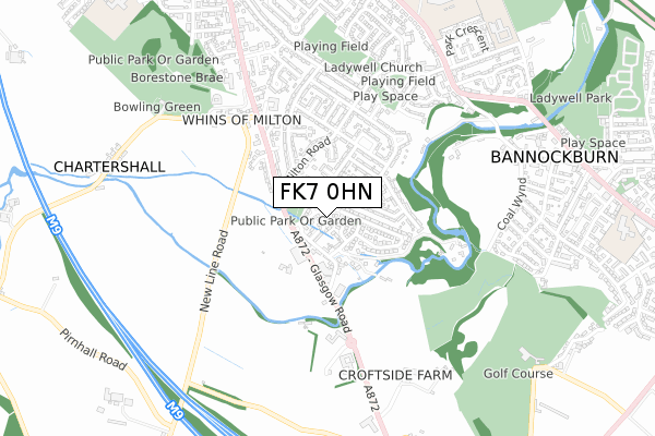 FK7 0HN map - small scale - OS Open Zoomstack (Ordnance Survey)