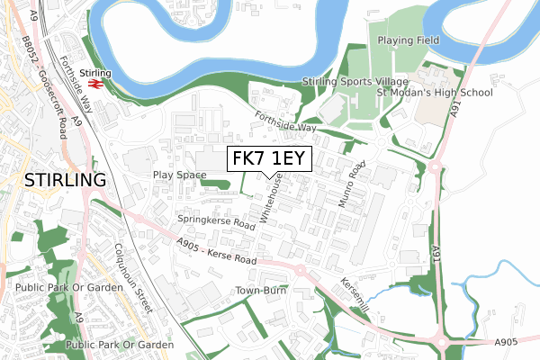 FK7 1EY map - small scale - OS Open Zoomstack (Ordnance Survey)
