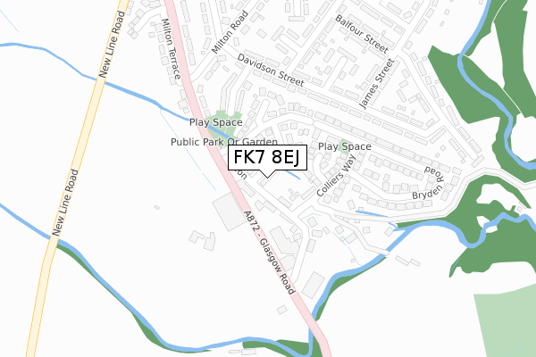 FK7 8EJ map - large scale - OS Open Zoomstack (Ordnance Survey)