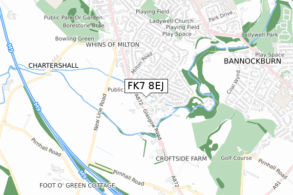 FK7 8EJ map - small scale - OS Open Zoomstack (Ordnance Survey)