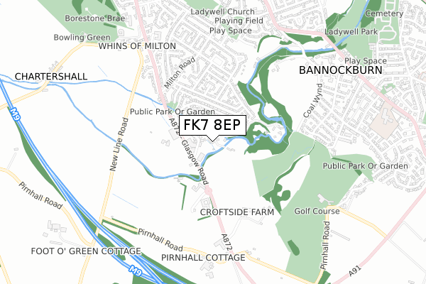 FK7 8EP map - small scale - OS Open Zoomstack (Ordnance Survey)