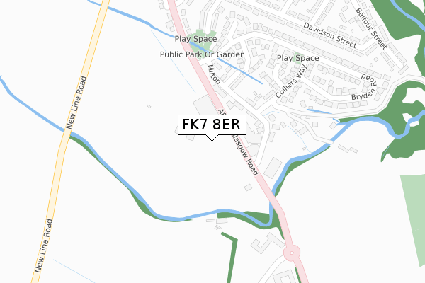 FK7 8ER map - large scale - OS Open Zoomstack (Ordnance Survey)