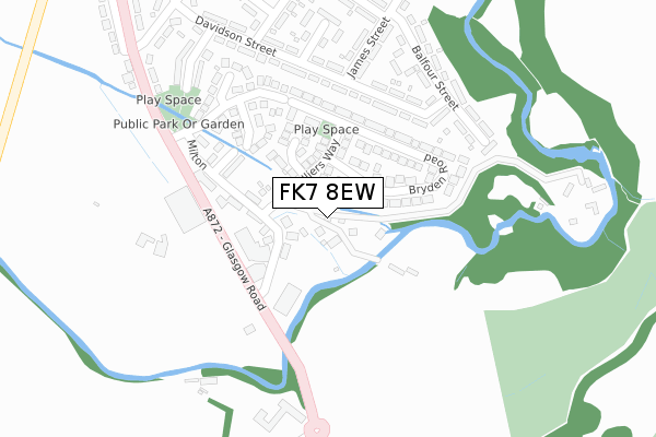 FK7 8EW map - large scale - OS Open Zoomstack (Ordnance Survey)