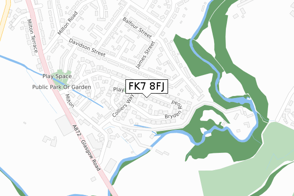 FK7 8FJ map - large scale - OS Open Zoomstack (Ordnance Survey)