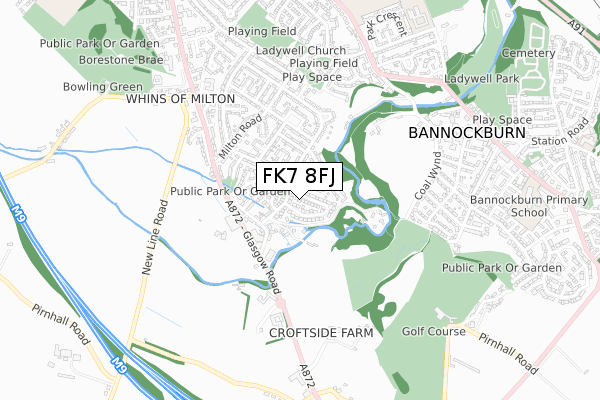 FK7 8FJ map - small scale - OS Open Zoomstack (Ordnance Survey)