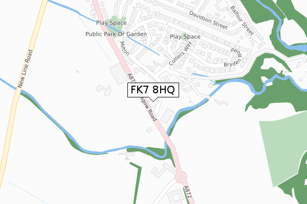 FK7 8HQ map - large scale - OS Open Zoomstack (Ordnance Survey)