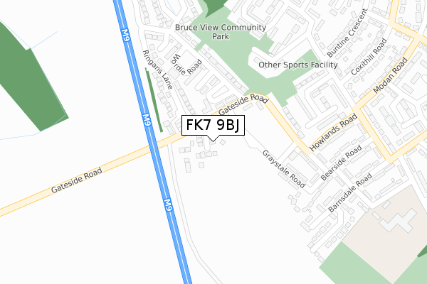 FK7 9BJ map - large scale - OS Open Zoomstack (Ordnance Survey)