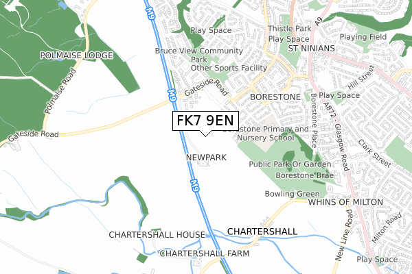 FK7 9EN map - small scale - OS Open Zoomstack (Ordnance Survey)