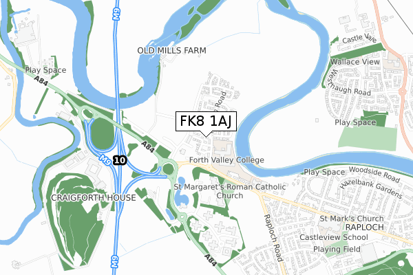 FK8 1AJ map - small scale - OS Open Zoomstack (Ordnance Survey) FK8 1AJ map - small scale - OS Open Zoomstack (Ordnance Survey)