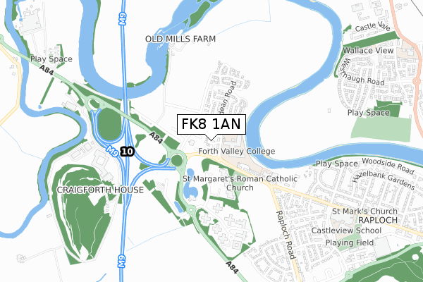 FK8 1AN map - small scale - OS Open Zoomstack (Ordnance Survey) FK8 1AN map - small scale - OS Open Zoomstack (Ordnance Survey)