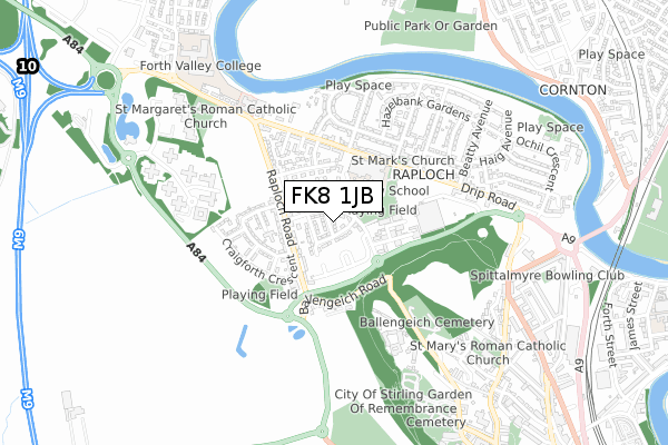 FK8 1JB map - small scale - OS Open Zoomstack (Ordnance Survey) FK8 1JB map - small scale - OS Open Zoomstack (Ordnance Survey)