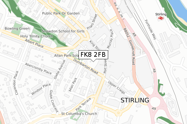 FK8 2FB map - large scale - OS Open Zoomstack (Ordnance Survey)