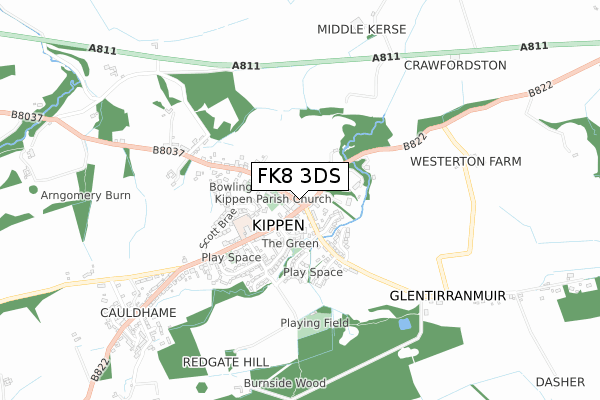 FK8 3DS map - small scale - OS Open Zoomstack (Ordnance Survey)