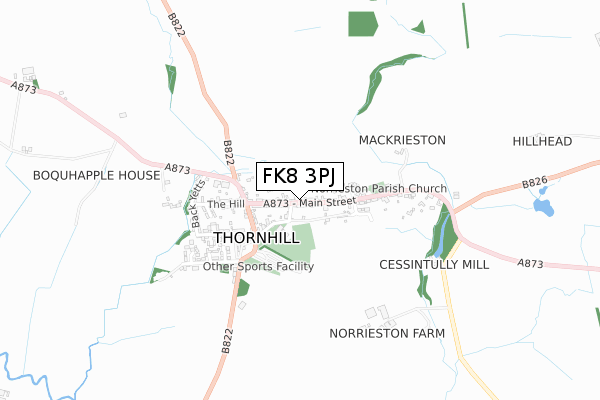 FK8 3PJ map - small scale - OS Open Zoomstack (Ordnance Survey)