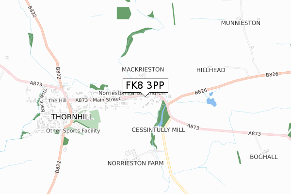 FK8 3PP map - small scale - OS Open Zoomstack (Ordnance Survey)