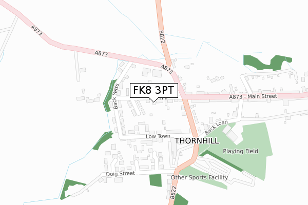 FK8 3PT map - large scale - OS Open Zoomstack (Ordnance Survey)