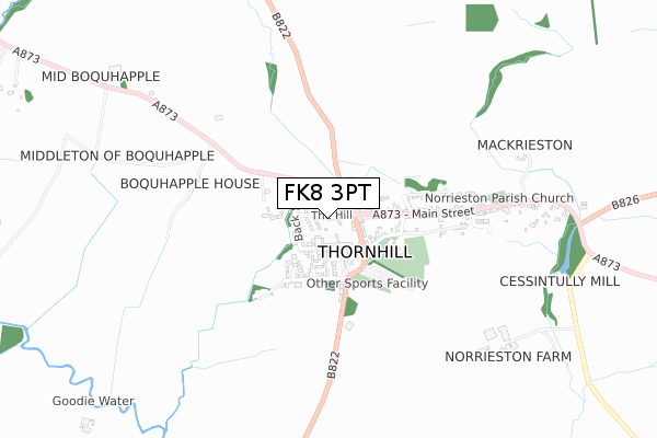 FK8 3PT map - small scale - OS Open Zoomstack (Ordnance Survey)