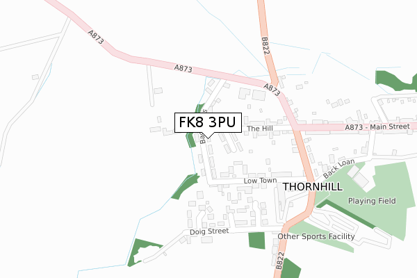FK8 3PU map - large scale - OS Open Zoomstack (Ordnance Survey)