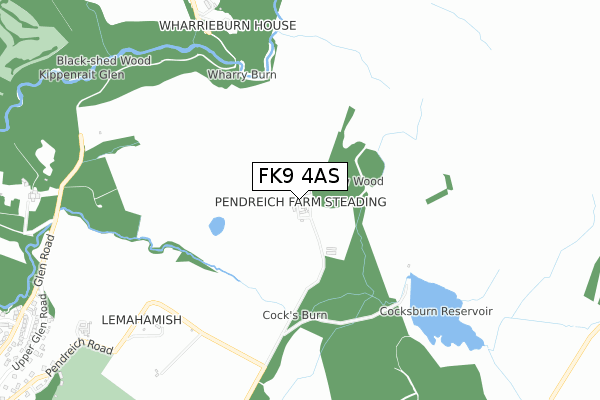 FK9 4AS map - small scale - OS Open Zoomstack (Ordnance Survey)
