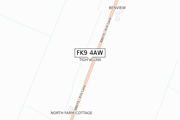 FK9 4AW map - large scale - OS Open Zoomstack (Ordnance Survey)