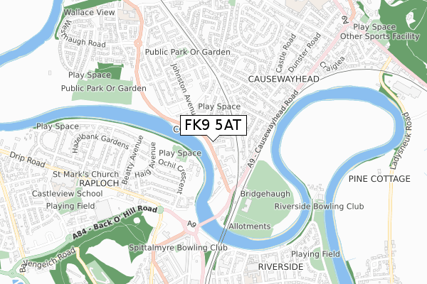 FK9 5AT map - small scale - OS Open Zoomstack (Ordnance Survey) FK9 5AT map - small scale - OS Open Zoomstack (Ordnance Survey)