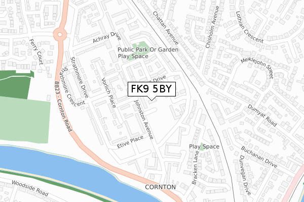 FK9 5BY map - large scale - OS Open Zoomstack (Ordnance Survey)