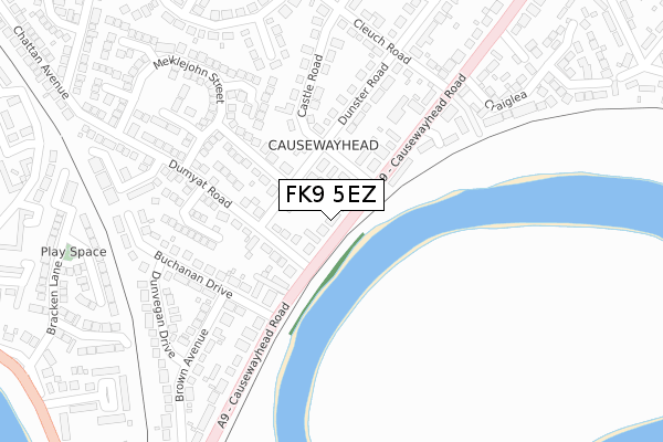 FK9 5EZ map - large scale - OS Open Zoomstack (Ordnance Survey)