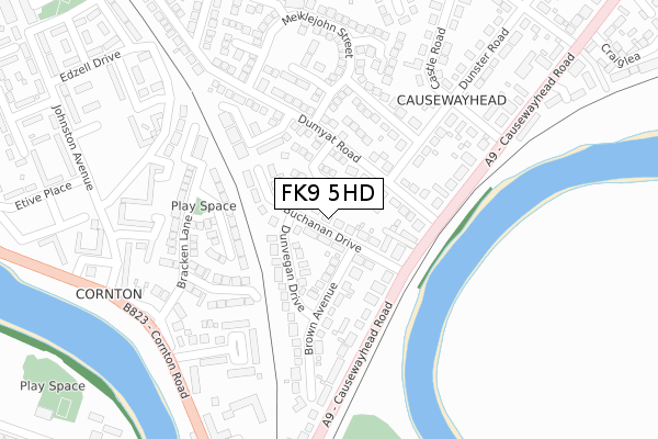 FK9 5HD map - large scale - OS Open Zoomstack (Ordnance Survey)
