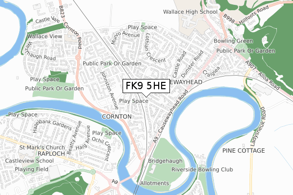 FK9 5HE map - small scale - OS Open Zoomstack (Ordnance Survey) FK9 5HE map - small scale - OS Open Zoomstack (Ordnance Survey)