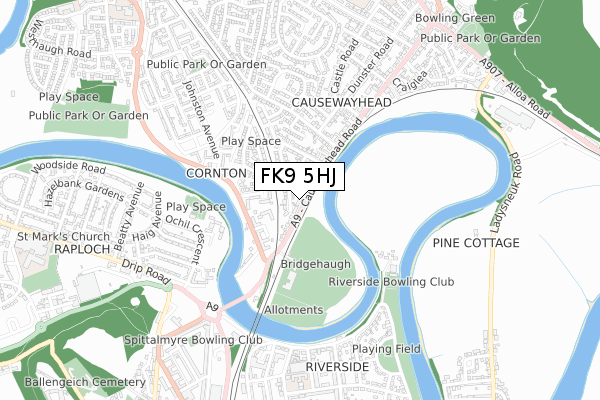 FK9 5HJ map - small scale - OS Open Zoomstack (Ordnance Survey) FK9 5HJ map - small scale - OS Open Zoomstack (Ordnance Survey)