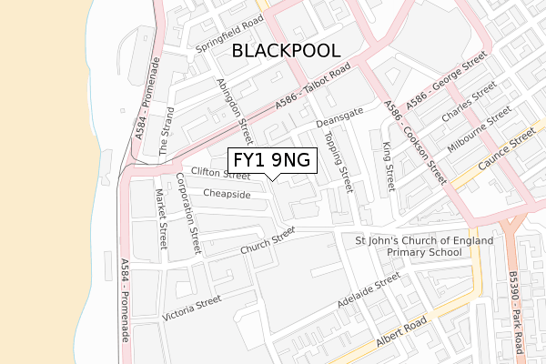 FY1 9NG map - large scale - OS Open Zoomstack (Ordnance Survey)