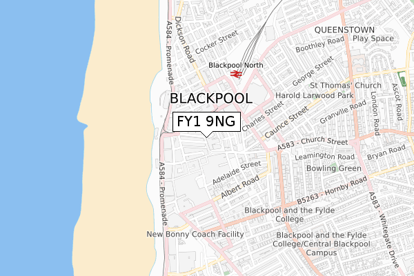 FY1 9NG map - small scale - OS Open Zoomstack (Ordnance Survey)