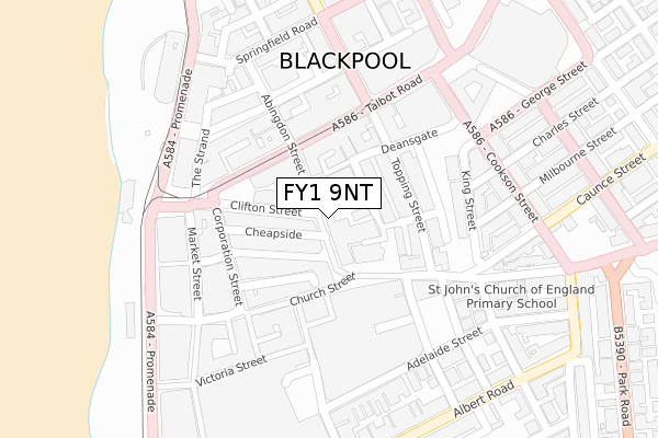 FY1 9NT map - large scale - OS Open Zoomstack (Ordnance Survey)