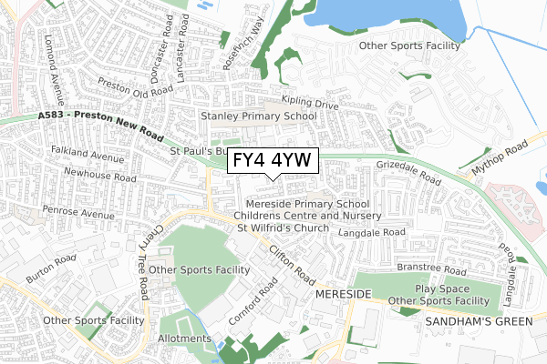 FY4 4YW map - small scale - OS Open Zoomstack (Ordnance Survey) FY4 4YW map - small scale - OS Open Zoomstack (Ordnance Survey)