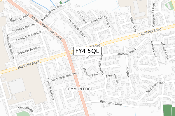 FY4 5QL map - large scale - OS Open Zoomstack (Ordnance Survey)