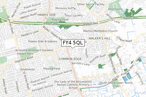 FY4 5QL map - small scale - OS Open Zoomstack (Ordnance Survey)