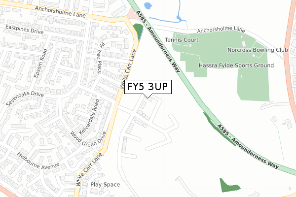 FY5 3UP map - large scale - OS Open Zoomstack (Ordnance Survey)