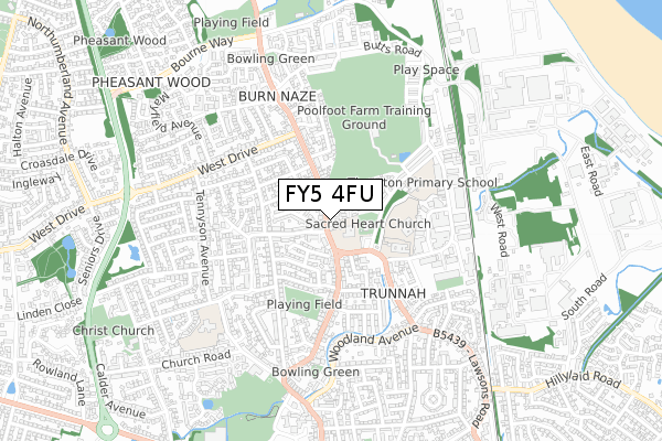 FY5 4FU map - small scale - OS Open Zoomstack (Ordnance Survey)